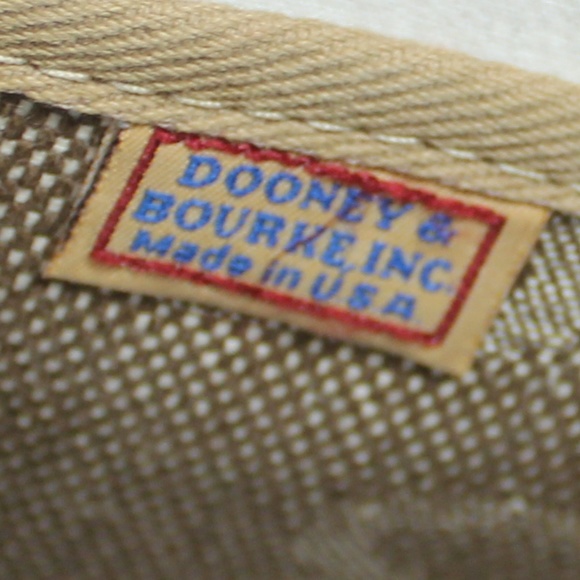 Vintage Dooney & Bourke purse brown with leather accents DB Monogram Canvas Bag - Picture 6 of 8